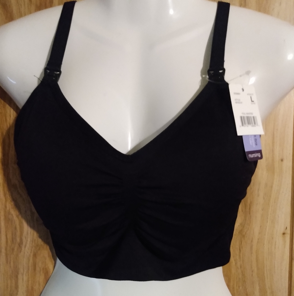 Women black nursing bra size large